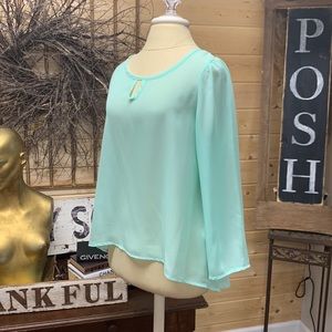 Mint green Sheer Top